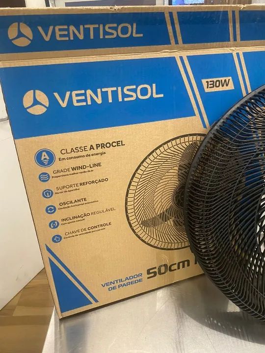Ventilador de parede comercial 50 cm - 135 watts - 1 ano de garantia - ventisol