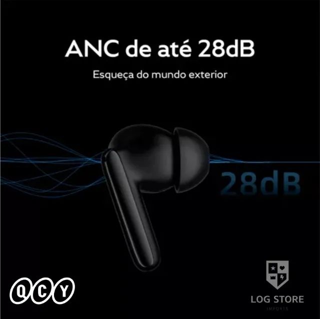 Fone QCY T13 ANC Cancelamento De Ruído Ativo Bluetooth 5.3 Preto - Foto 2