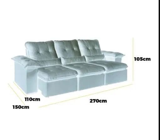 Sofá Retrátil e reclinavel Arsenal 2,70m pr N28 - Foto 5