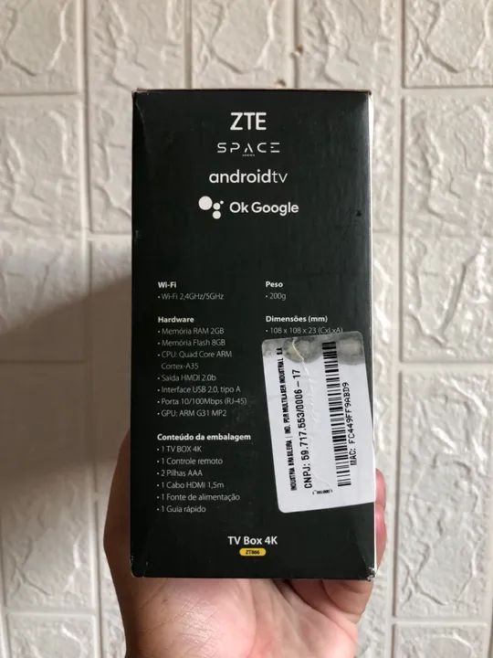 ZTE Space Series TV Box 4K ZT866 com Chromecast integrado, Play