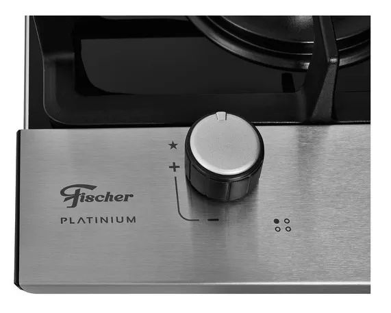 Cooktop a Gás Fischer 4 Bocas Platinium com Trempe de ferro fundido Mesa Vidro Bivolt - Foto 6