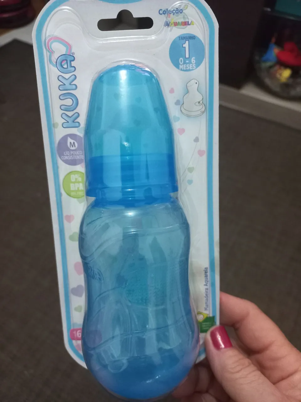 Mamadeira Kuka Aquarela 160ml - Tamanho 1 (0-6 meses)