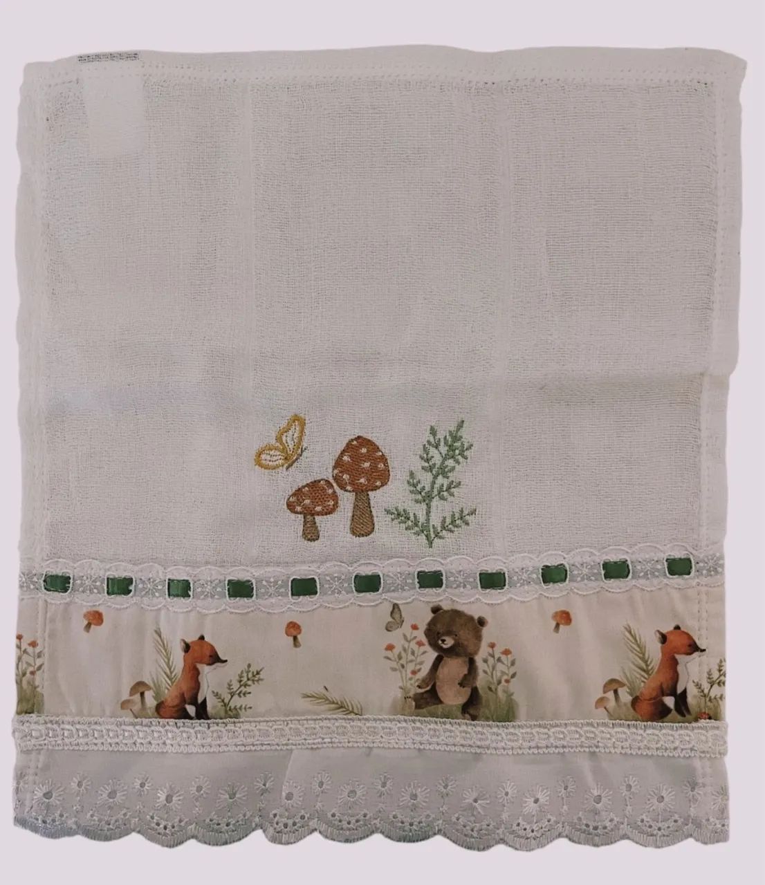  Kit fralda  Infantil novo ,fabricacoa propria- Bordada - Urso, Raposa, Coruja e Cervos - Foto 3