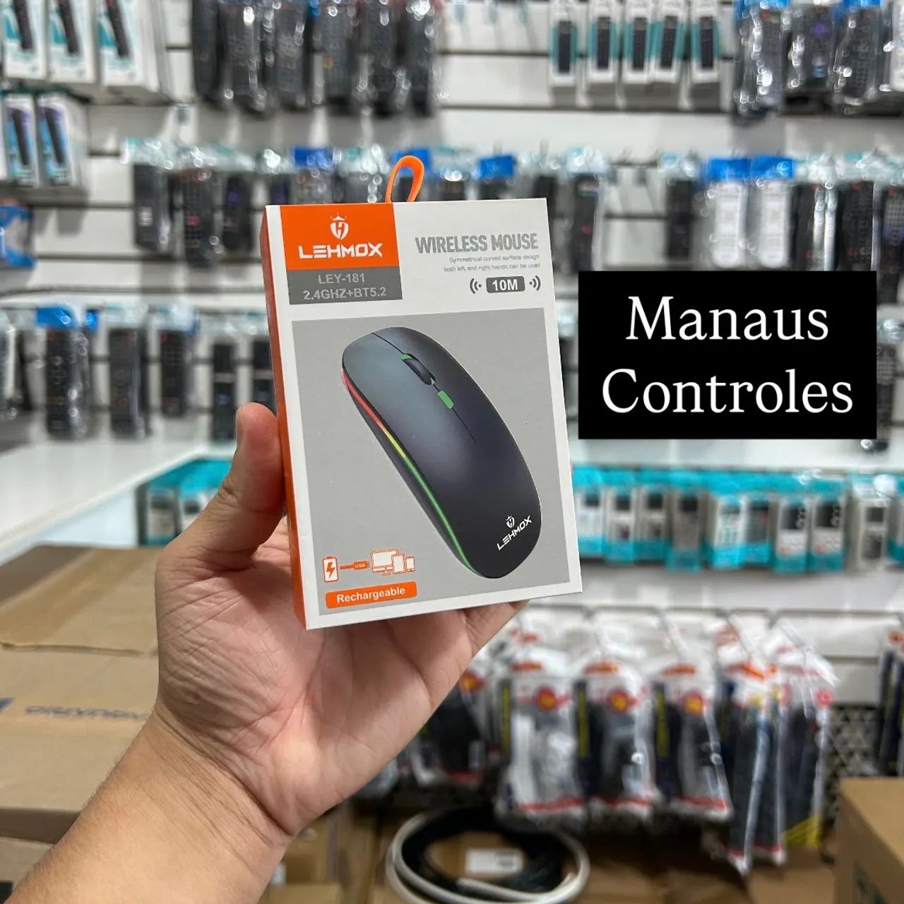 Mouse Sem Fio Recarregável Lehmox Led Rgb 