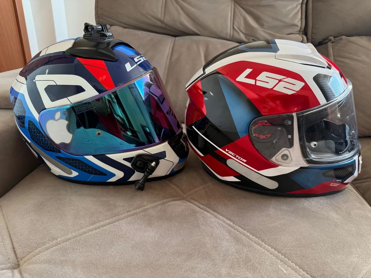 Capacete Ls2 Ff397 Vector Interceptor Azul e Vermelho