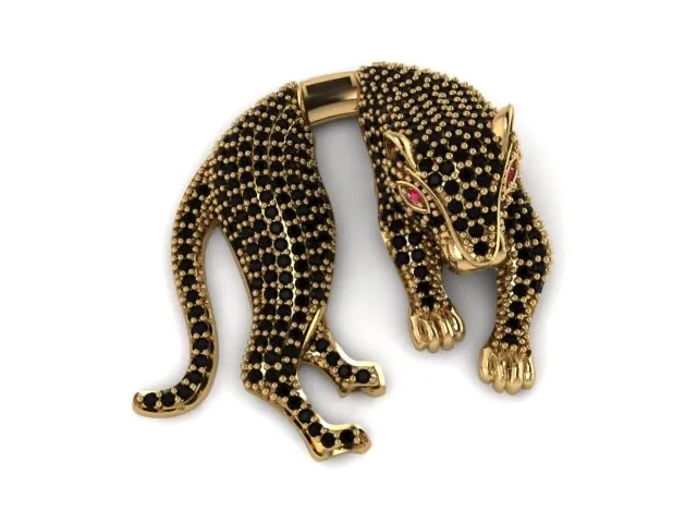 Pingente pantera fabricação sob encomenda, Rf 12 g ouro 18k