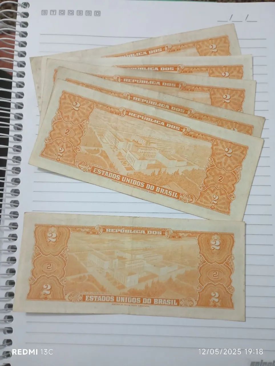 Lote de 7 Notas de 2 Cruzeiros - Brasil - Foto 2