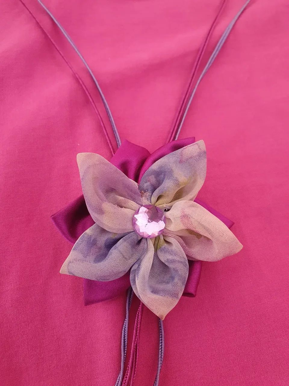 Colar Flor Artesanal - roxo - Foto 2