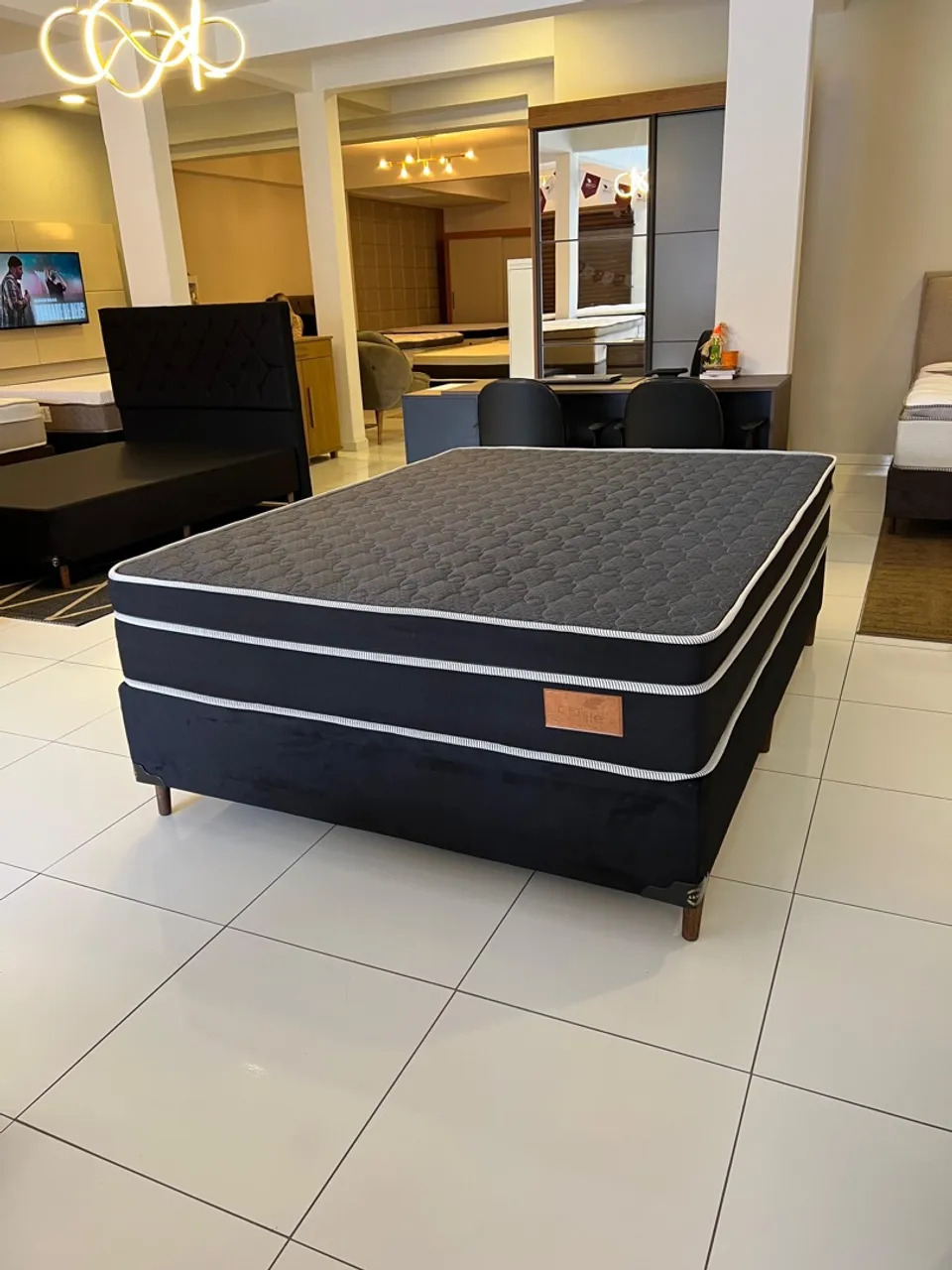 Cama Box de Casal Nova com Molas Ensacadas Base Box+ Colchão - ENTREGAMOS
