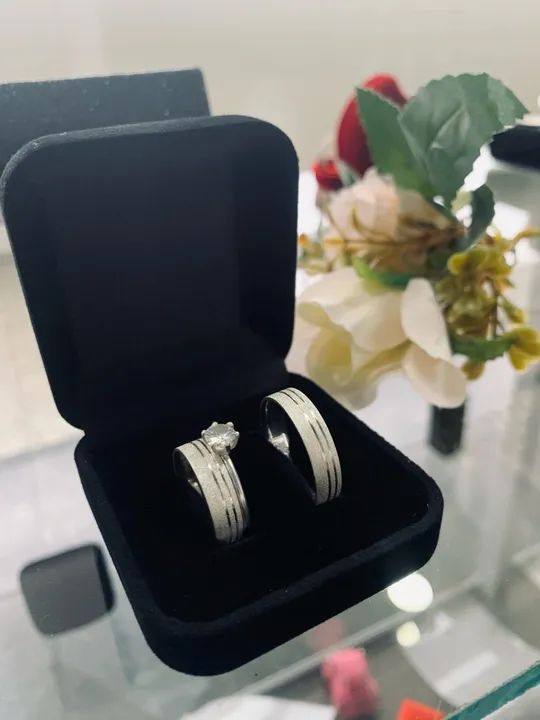 Aliança de prata 950 (com nota fiscal) - Foto 2