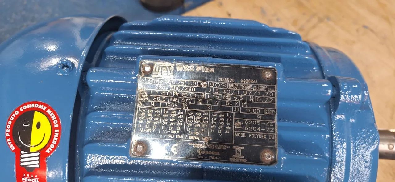 Motor elétrico trifásico 1 cv rpm 1140 baixa rotação 6 polos. - Foto 5