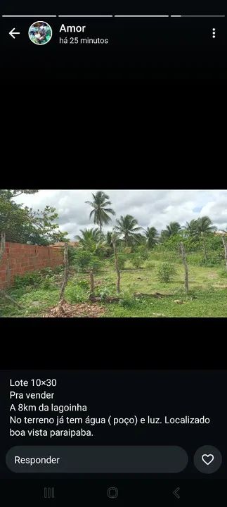 Terreno 10x30 perto da praia de lagoinha paraipaba. 