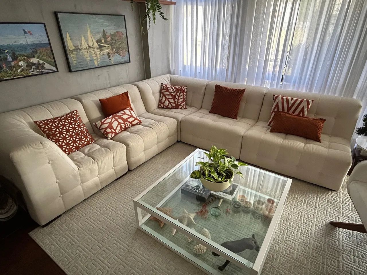 Sofá modular de 6 lugares, offwhite, captone 