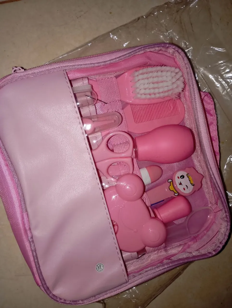Kit de higiene para bebês rosa