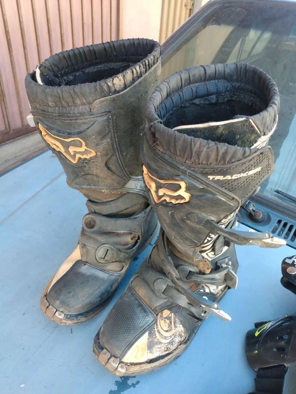 Bota de proteção moto Cross,usada como nas fotos - Foto 3