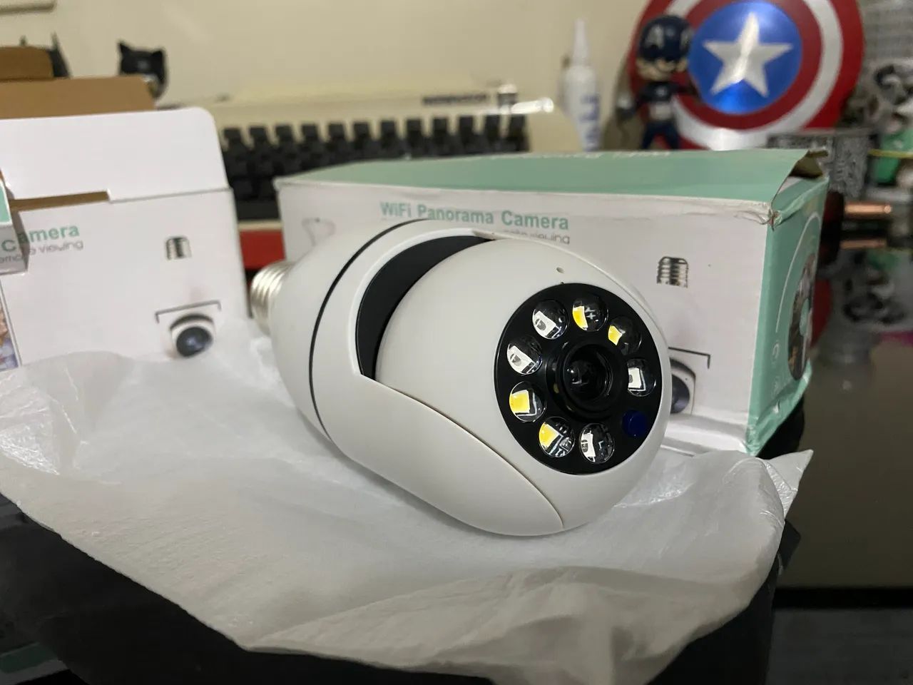 2 Cameras de Segurança Wifi Panorama Giratoria 360º Cor Branco - Foto 6