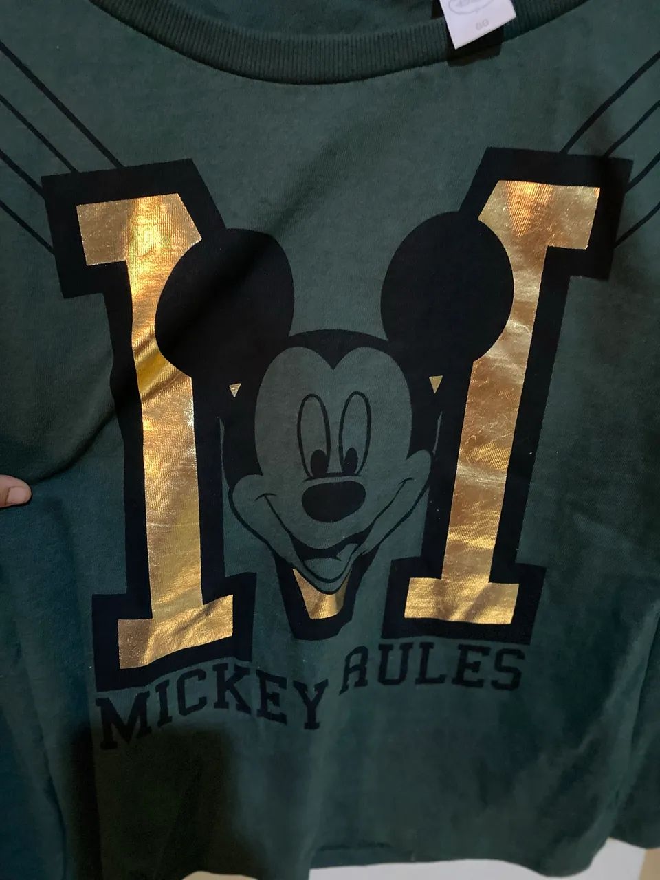 Moletom blusão Mickey mouse rules Disney - verde com dourado GG - Foto 2