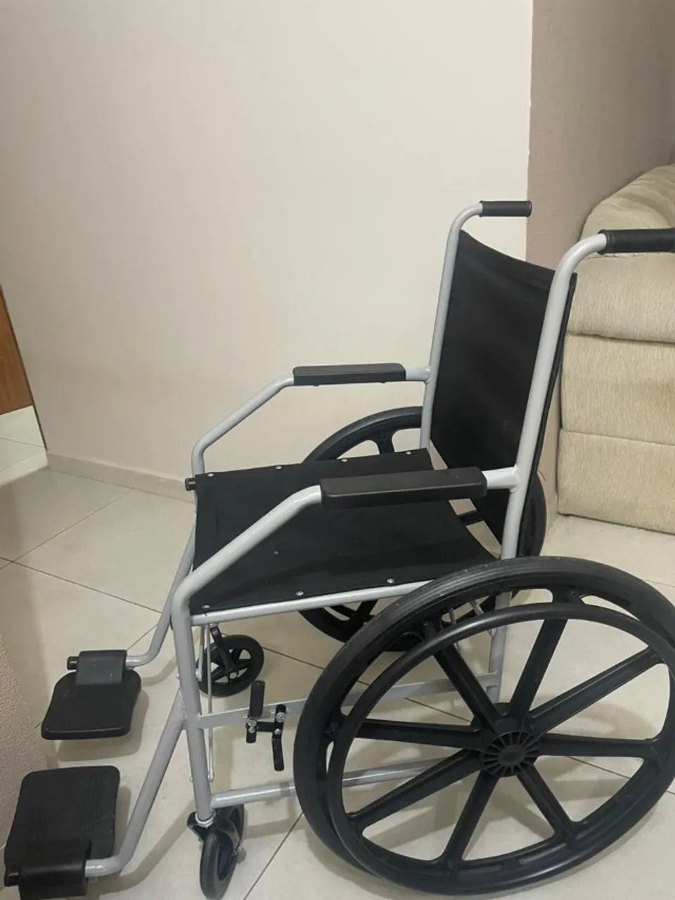 Cadeira De Roda Aço Nylon Jaguaribe - Foto 4