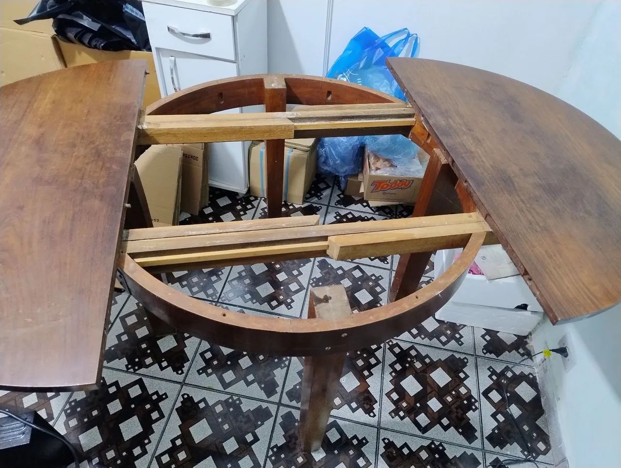 Mesa de madeira maciça redonda extensivel - Foto 5