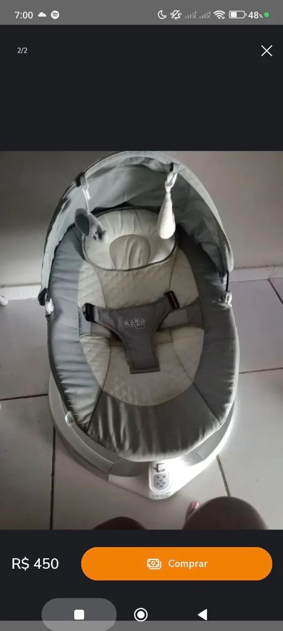 Cadeira de de Descanso e Balanço Elétrica para Bebê  - Foto 2
