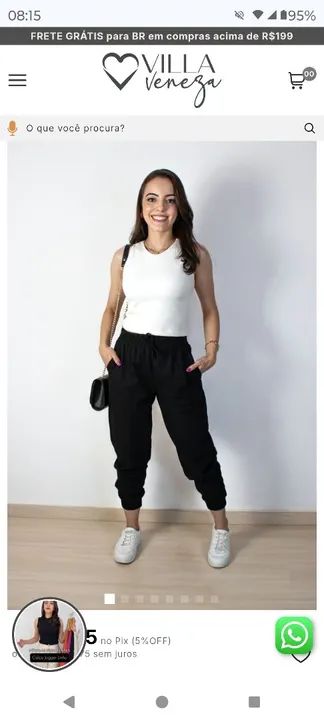 Calça jogger feminina preta