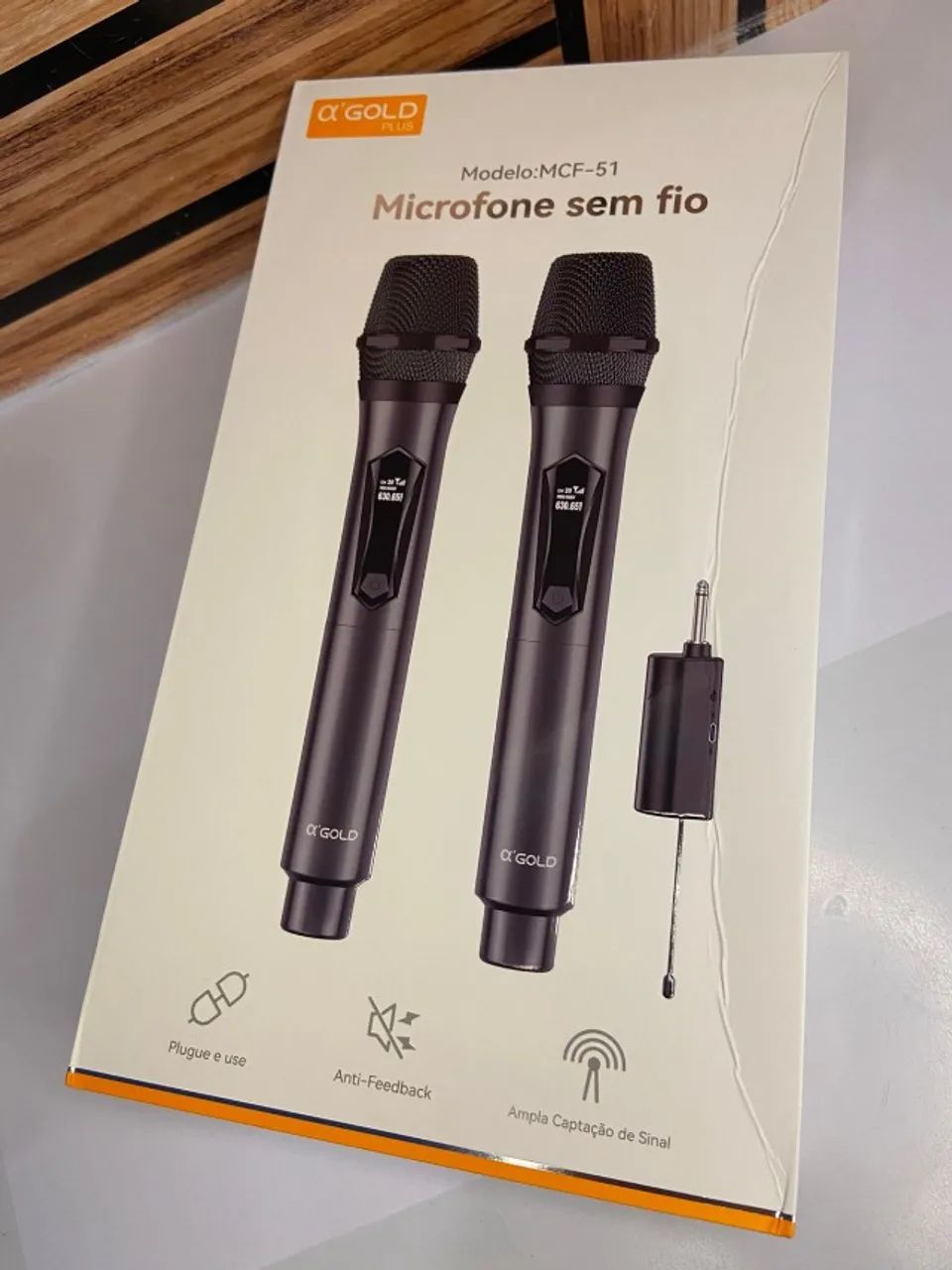 Microfone Duplo sem Fio - MCF-51 A?Gold - Foto 4