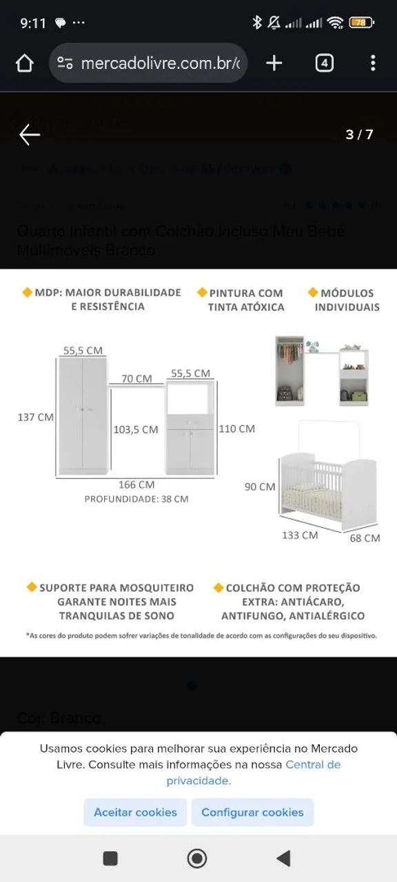 Berço, guarda roupa e prateleira  - Foto 4