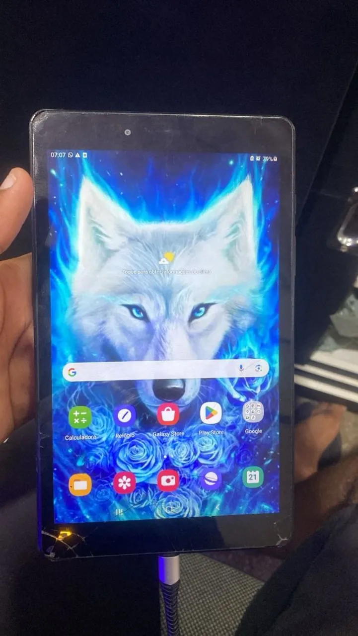 Tablet da Samsung no estado 