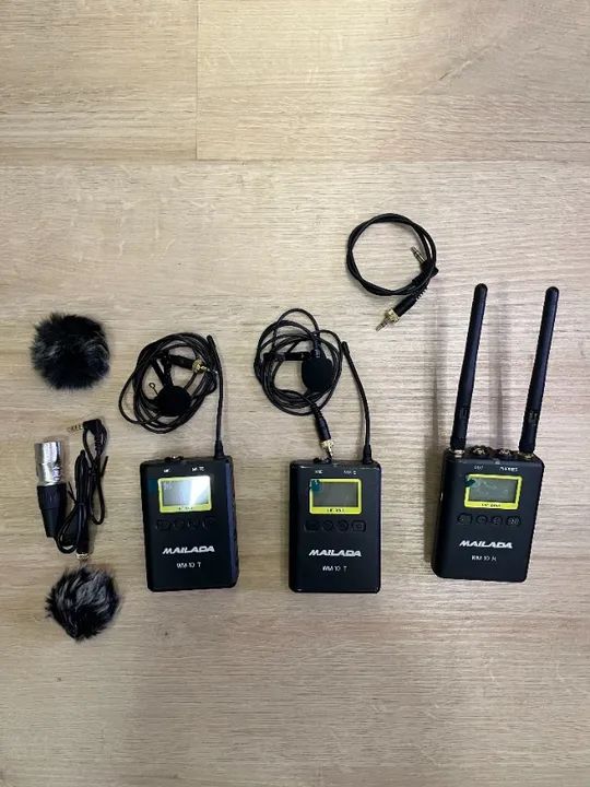  Microfone Lapela Uhf Wireless Mailada Wm10 2 Transmissores