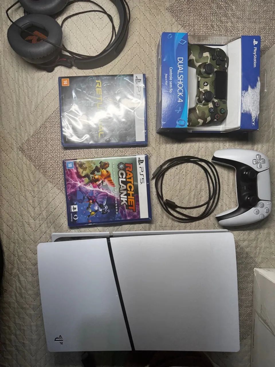 Promoção! PS5 Slim Novíssimo + Jogos + Headsets Razer e JBL! - Foto 2