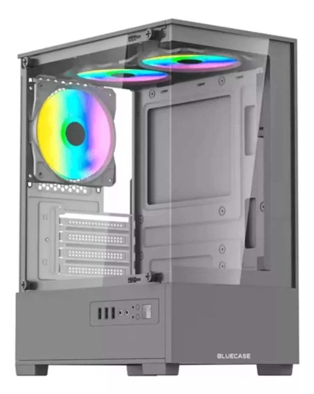 Gabinete Gamer Bluecase Bg-054 Hit Cinza Vidro Temperado Loja Coimbra Computadores Entrega