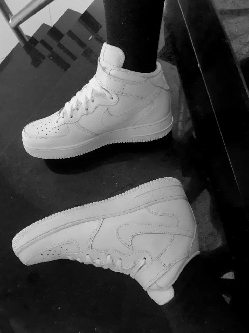 Nike Feminino Cano Air Force Cano Medio Tênis Nike Air Force Mid