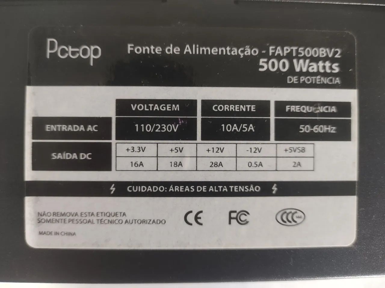 Fonte PC FAPT500BV2 500W - Foto 4