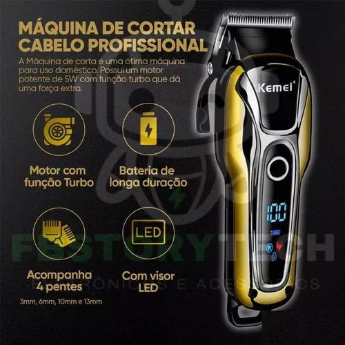 Máquina de Cortar Cabelo Profissional KM-PG1990A - Foto 2
