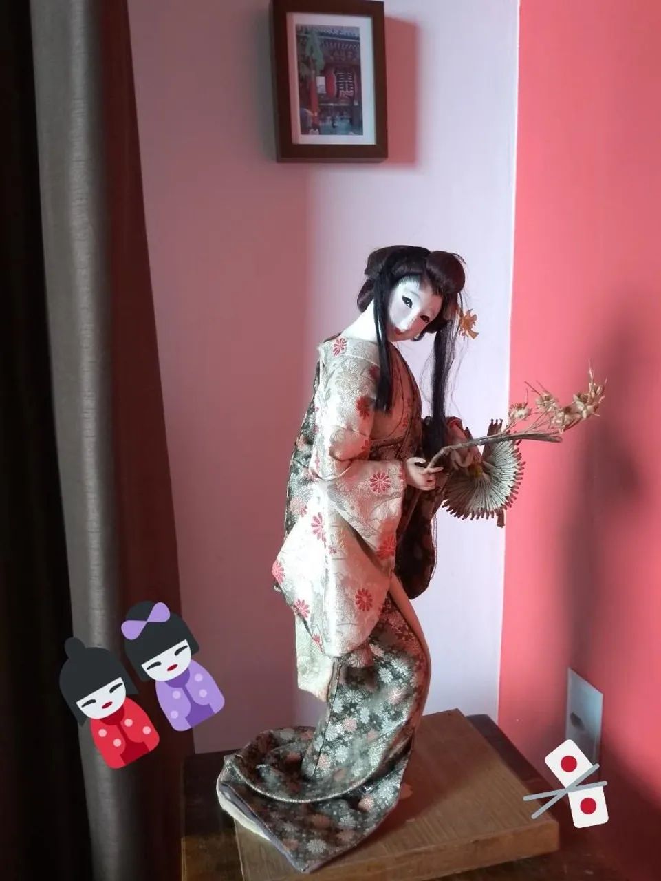 Boneca com kimono tradicional arte japonesa original do Japão 