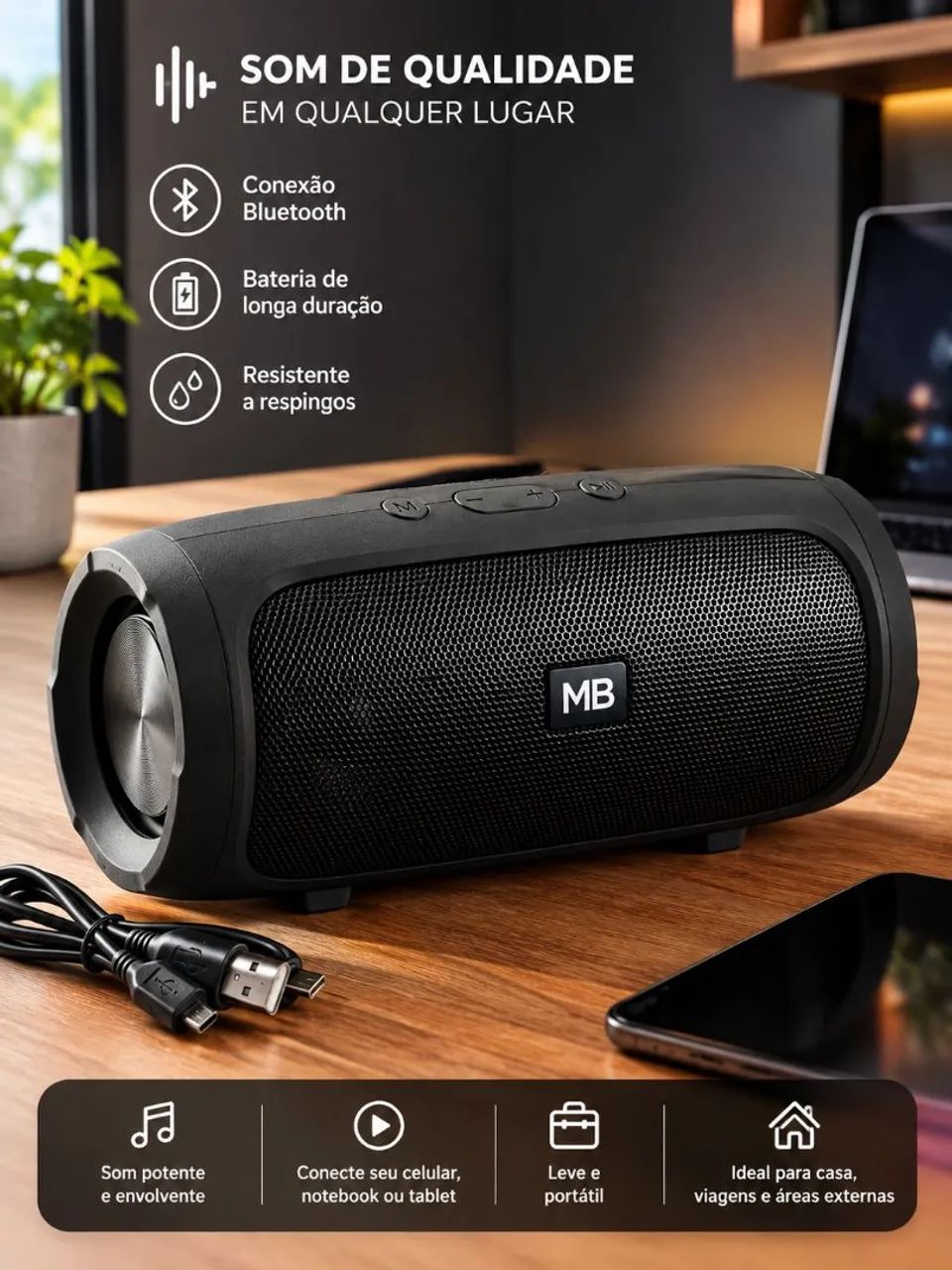 Caixa de SOM BLUETOOTH - Foto 3