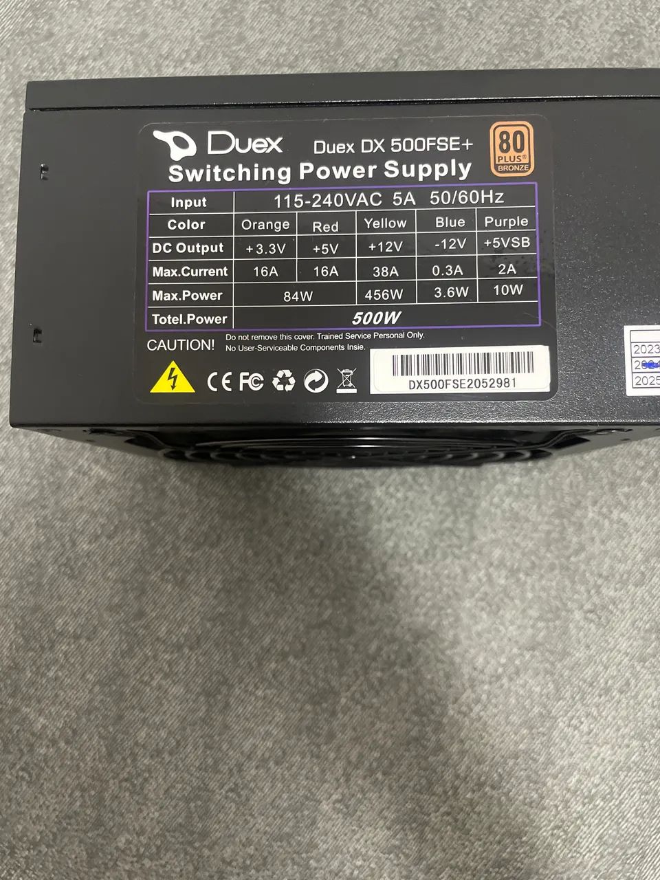 Fonte para PC Duex 500W 80 Plus Bronze - Perfeito estado