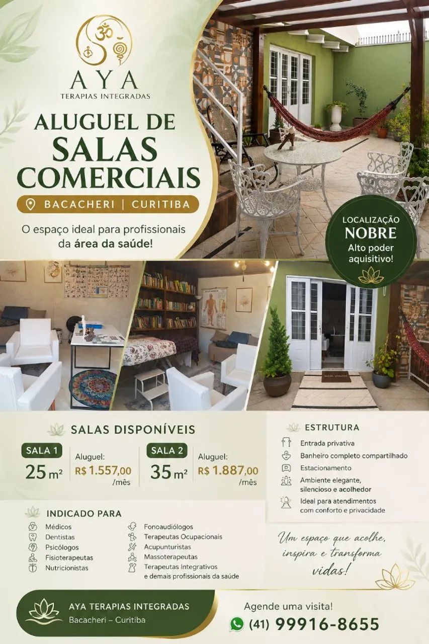 ALUGUEL DE SALAS COMERCIAIS - BACACHERI | CURITIBA