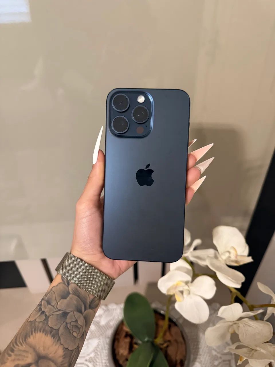 iPhone 15 Pro Max Titânio Azul IMPECÁVEL 