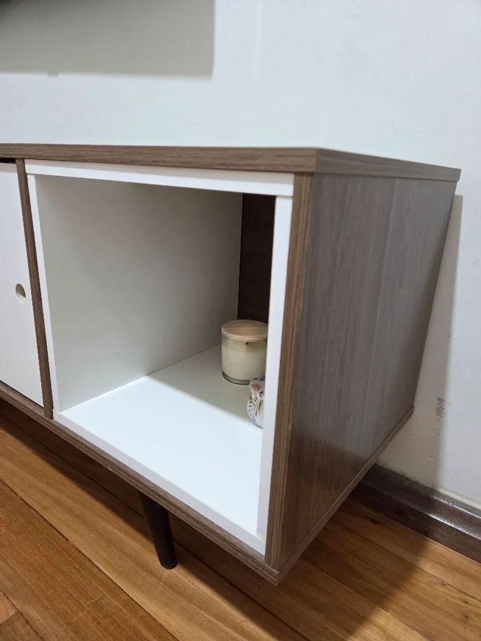 Rack Retrô Mobly 1,63m - Pés Palito e Porta de Correr - Foto 5