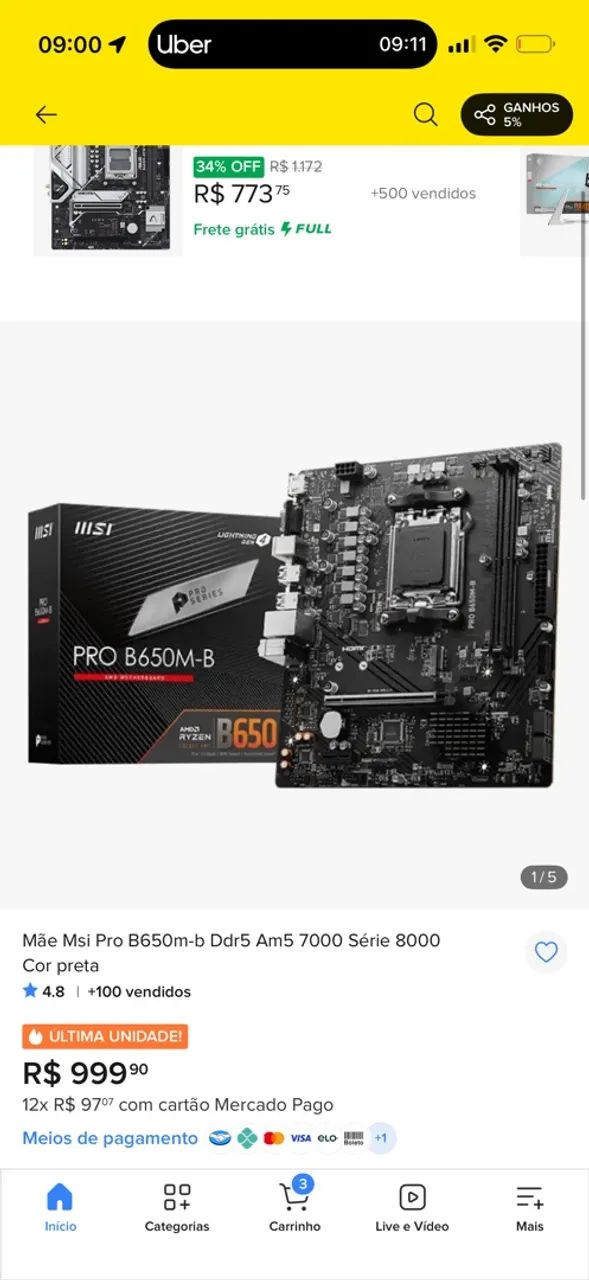 Placa mãe ddr5 b650-b
