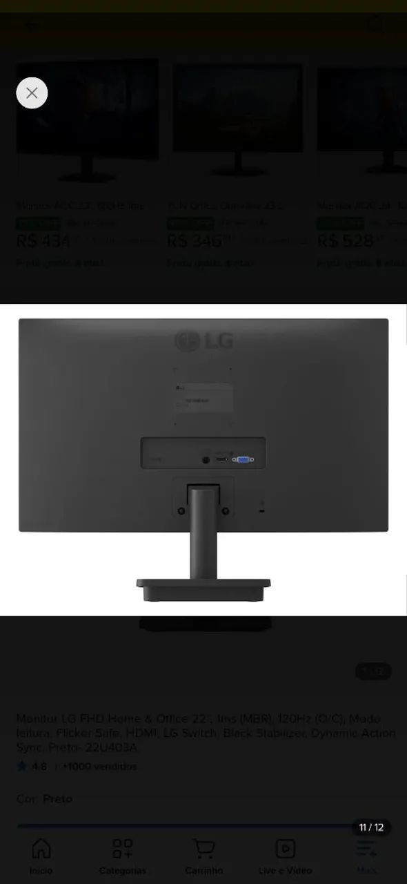 Monitor LG 22" 120 hz 22U403A - Foto 3