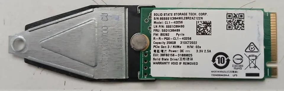 SSD NVME M2 256GB - FUNCIONANDO PERFEITAMENTE