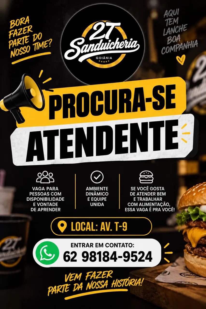 Vaga atendente av . T-9