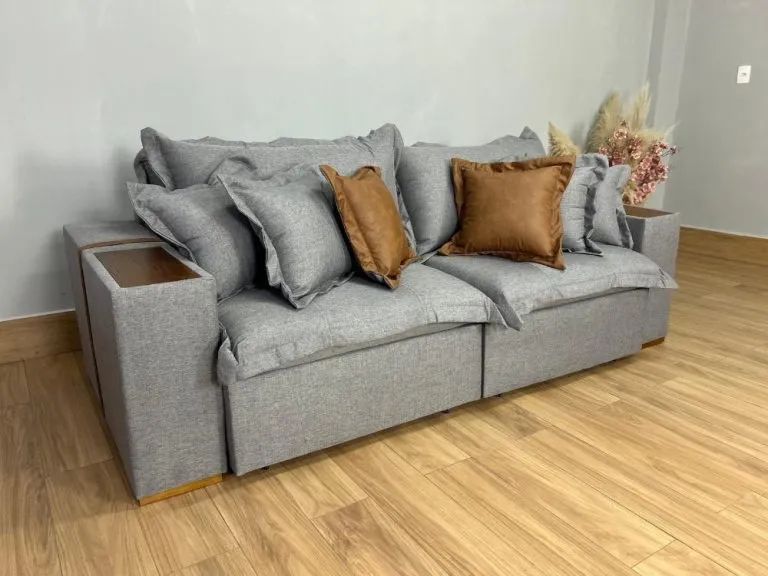Sofá Cama Retrátil Reclinável 2.10m D33 e Mola Ensacada s8 - Foto 2