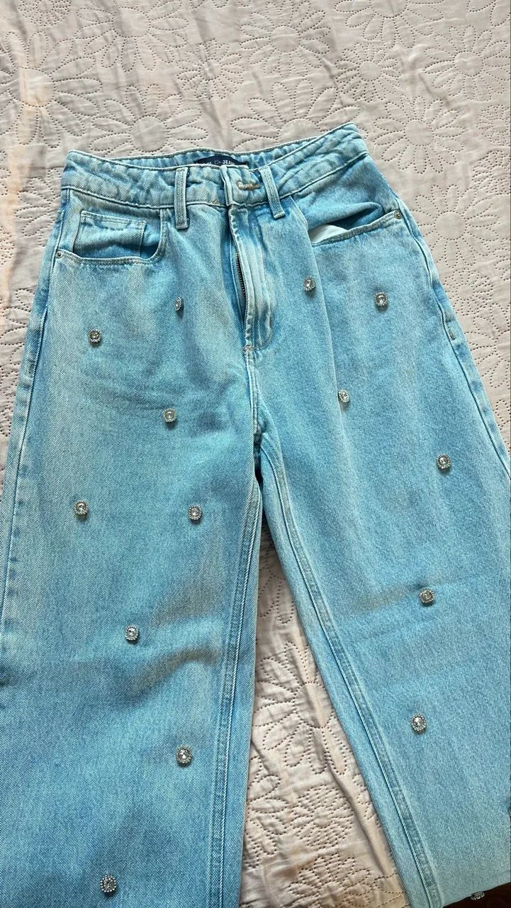 Calça jeans strass - Foto 2