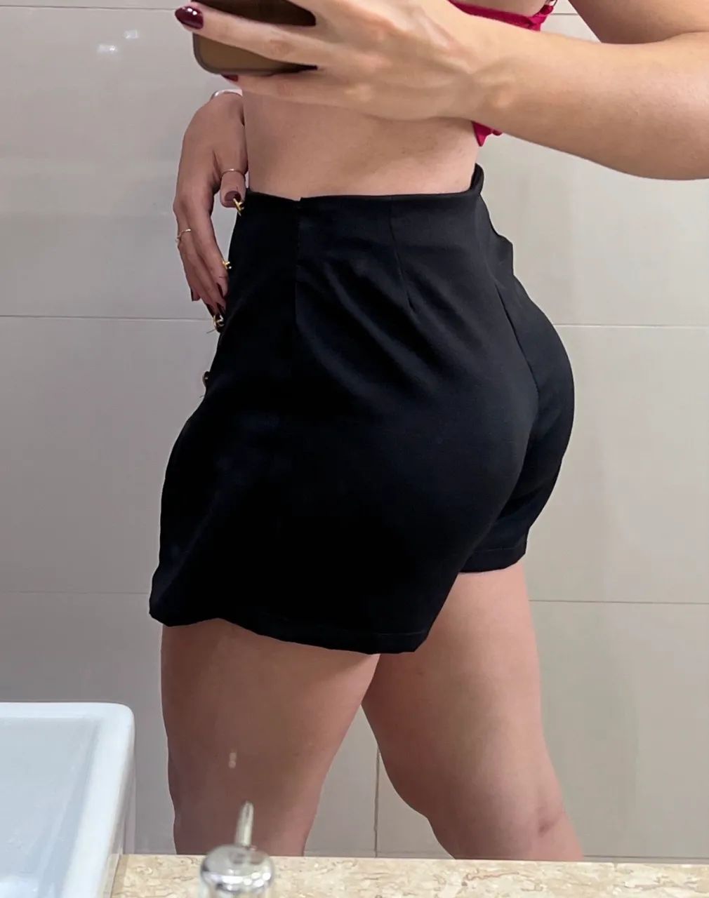 Short saia alfaiataria preto - Foto 2