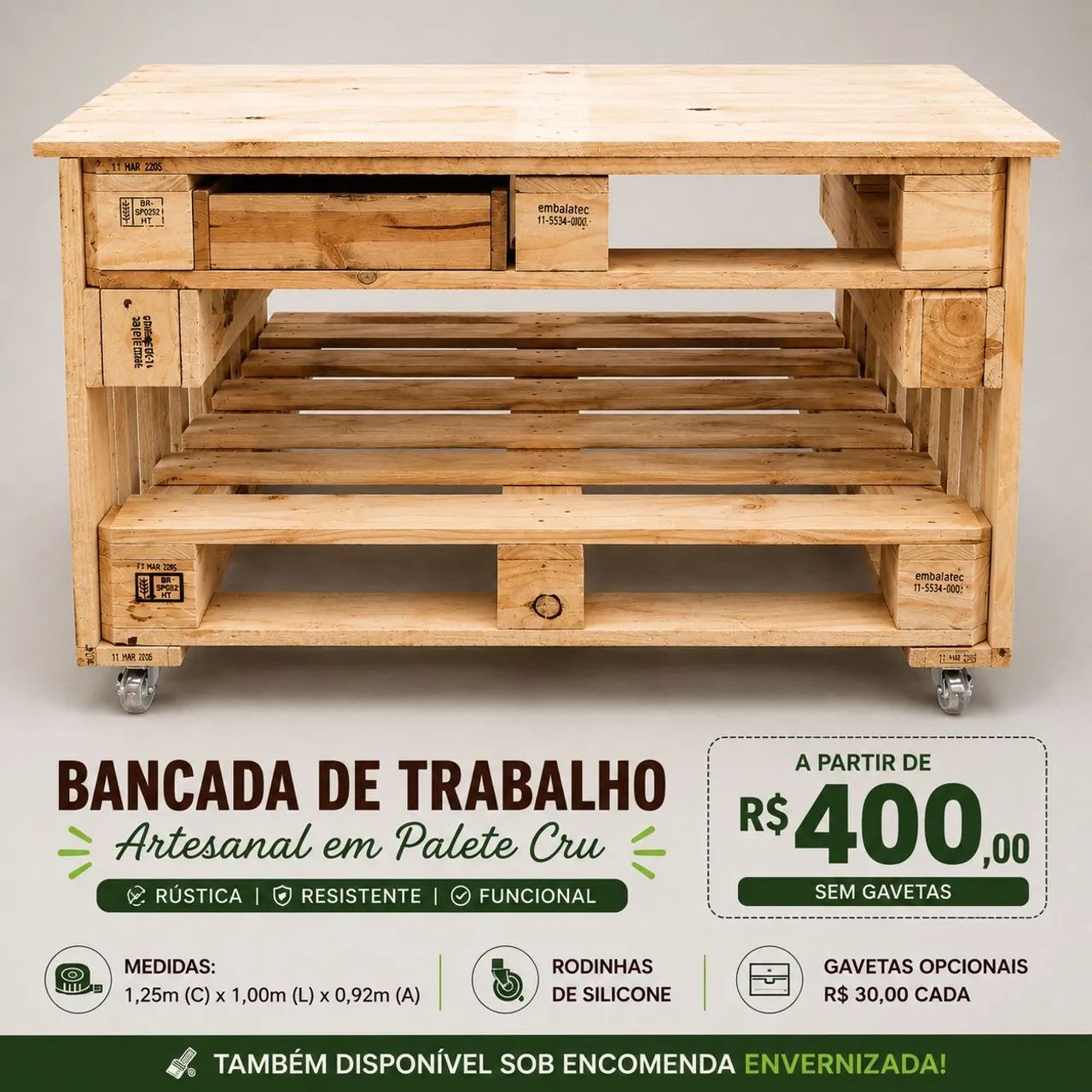 Bancada de madeira