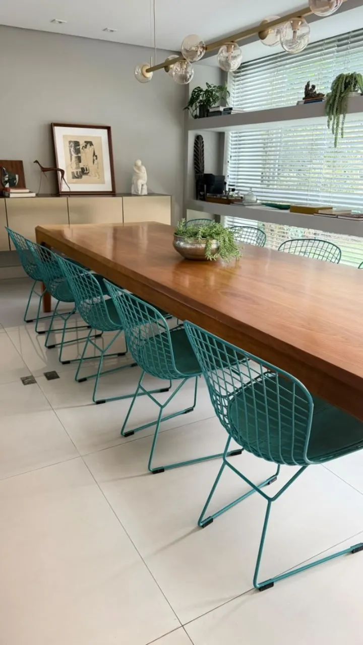 Cadeira modelo Bertoia azul turquesa  - Foto 2