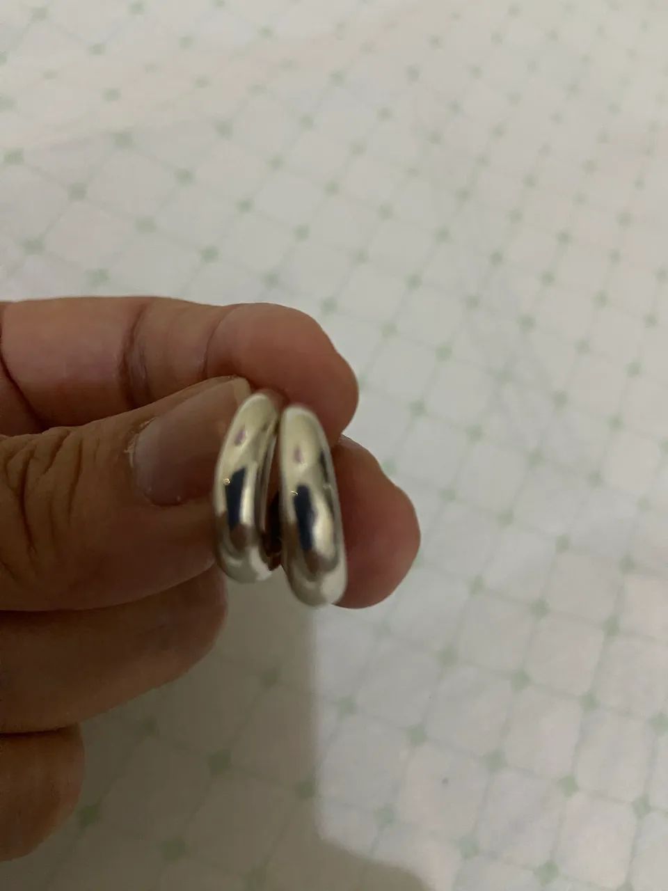 Brinco Argola abaulada em prata